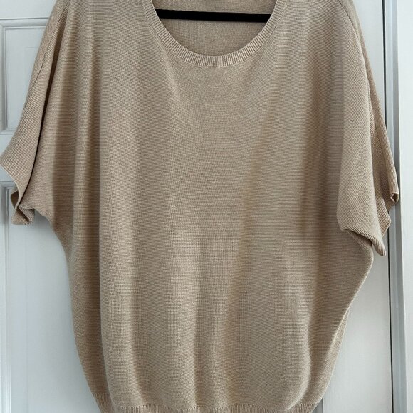 Quince Lightweight Cotton Cashmere Link-Stitch Dolman Sweater Sz Lg - Picture 5 of 7
